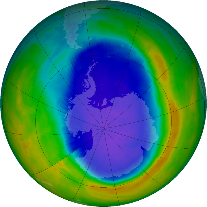 Antarctic ozone map for 24 September 2004